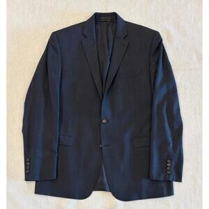 Lauren Ralph Lauren Men's Navy Blue Plaid Sport Coat Blazer 40R Wool Windowpane